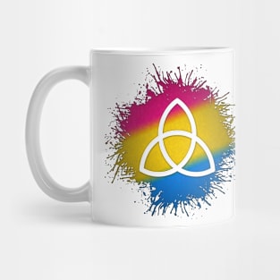 Paint Splatter Pansexual Pride Flag Triquetra Symbol Mug